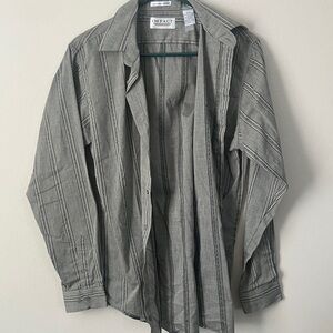 Pact Men's Gray Striped Shirt Jacket